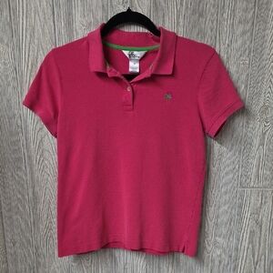 Lilly Pulitzer Hot Pink Polo Shirt Womens Size Medium